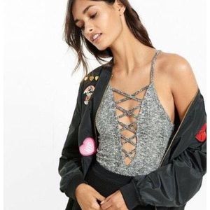 Cross Front thong bodysuit NEVER WORN! By Express